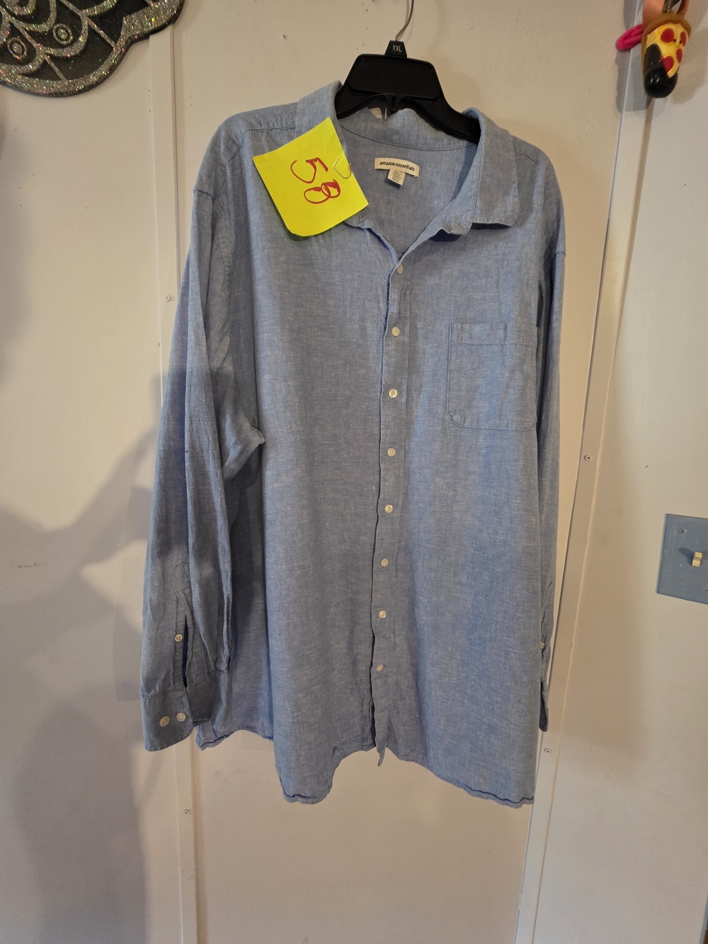 Amazon Essentials Light Blue Casual Button-Down Shirt